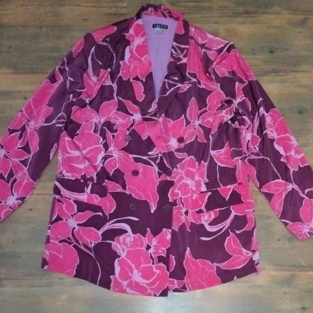 VENUS Pink and Purple Floral Blazer